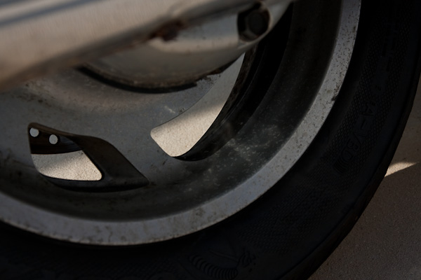 Corroded rear wheel